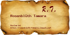 Rosenblüth Tamara névjegykártya
